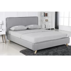Morisson Κρεβάτι Διπλό, Για Στρώμα 140X190Cm, Ύφασμα Ανοιχτό Γκρι 151x206x108cm