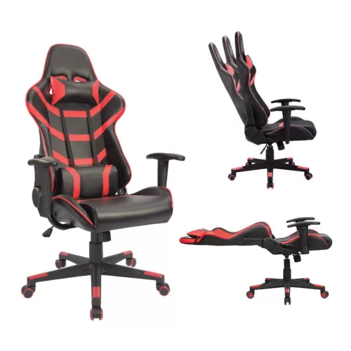 Bf9050 Gaming Πολυθρόνα Γραφείου, Ανάκλιση Πλάτης Έως 90°, Pu Μαύρο - Κόκκινο 67x69x124/134cm