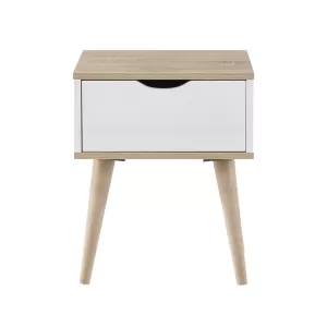 Alida Κομοδίνο Απόχρωση Sonoma - Άσπρο 40x36x50cm