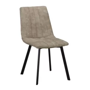 Betty Καρέκλα Μέταλλο Βαφή Μαύρο, Ύφασμα Suede Μπεζ 45x60x87cm