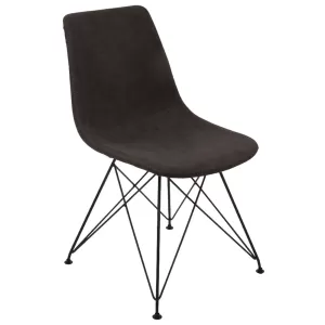 Panton Καρέκλα Μέταλλο Βαφή Μαύρη, Pu Vintage Black 43x57x81cm
