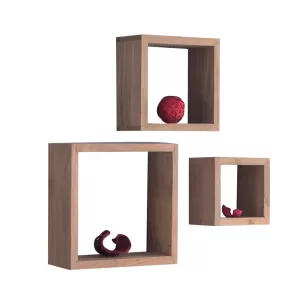 Trio Set - 3 Ράφια Ξύλο Ακακία Φυσικό 25x25x10/20x20x10/15x15x10cm