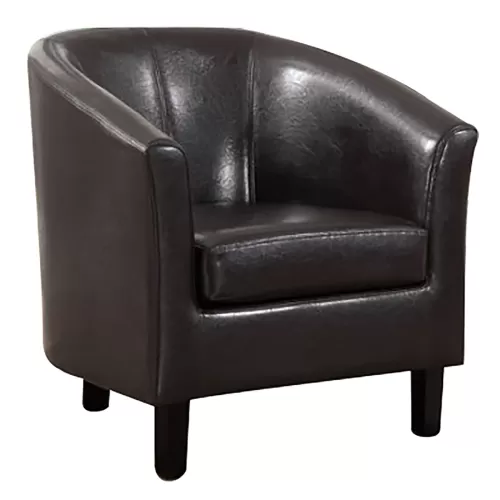 Boga Πολυθρόνα Σαλονιού Καθιστικού, Pu Σκούρο Καφέ 77x70x77cm