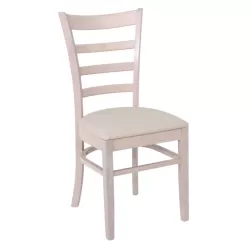 Naturale Καρέκλα White Wash, Pu Εκρού 42x50x91cm