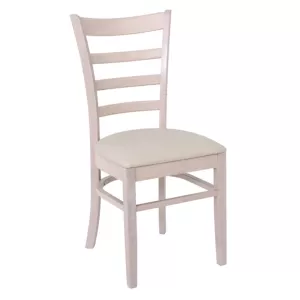 Naturale Καρέκλα White Wash, Pu Εκρού 42x50x91cm