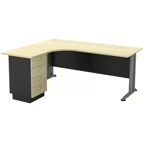 Superior Compact Αριστερή Γωνία - Απόχρωση Dark Grey - Beech 180x70x75 / 150x60x75cm