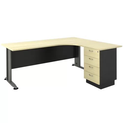 Superior Compact Δεξιά Γωνία Απόχρωση Dark Grey - Beech 180x70x75 / 150x60x75cm
