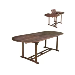 Garden Τραπέζι Επεκτεινόμενο Oval, Ξύλο Acacia 120/170x80 H.74cm