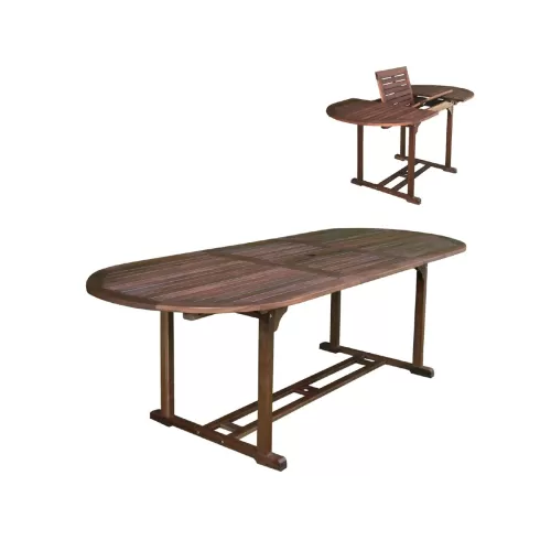 Garden Τραπέζι Επεκτεινόμενο Oval, Ξύλο Acacia 120/170x80 H.74cm