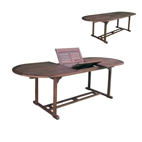 Garden Τραπέζι Επεκτεινόμενο Oval, Ξύλο Acacia 180/240x90 H.74cm