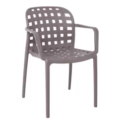 Denon Πολυθρόνα Στοιβαζόμενη Pp-Uv Καφέ Mocha 58x57x82cm