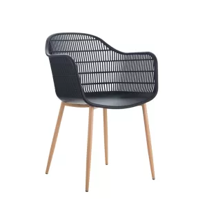 Berry Πολυθρόνα Μέταλλο Βαφή Φυσικό, Pp-Uv Μαύρο 58x58x85cm