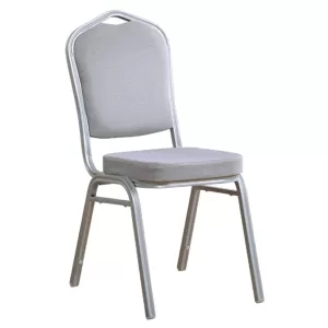 Hilton Καρέκλα Μέταλλο Βαφή Silver, Ύφασμα Γκρι 44x55x93cm
