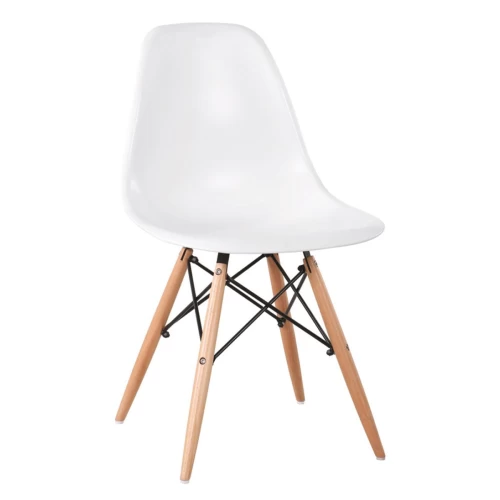 Art Wood Καρέκλα Τραπεζαρίας – Κουζίνας, Πόδια Οξιά, Κάθισμα Pp Άσπρο - Πλήρως K/D 46x49x82cm