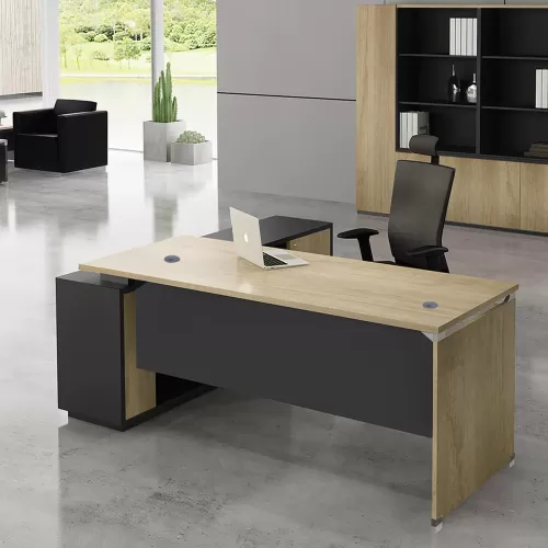 Project Γραφείο Δεξιά Γωνία, Απόχρωση Sonoma - Γκρι 160x60/140x40cm H.75/65cm