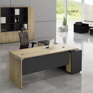 Project Γραφείο Αριστερή Γωνία Απόχρωση Sonoma - Γκρι 180x80/160x40 (H.75)cm