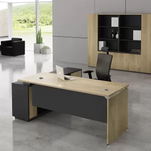 Project Γραφείο Δεξιά Γωνία, Απόχρωση Sonoma - Γκρι 180x80/160x40 (H.75)cm