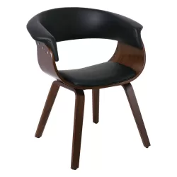 Herman Πολυθρόνα Καρυδί - Pu Μαύρο 68x56x77cm