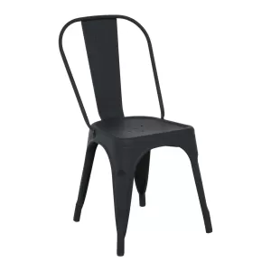 Relix Καρέκλα Στοιβαζόμενη, Μέταλλο Βαφή Μαύρο Matte 44x49x84cm