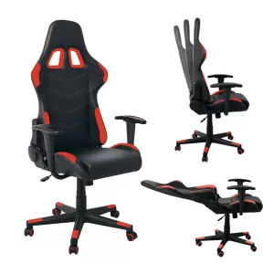 Bf9150 Gaming Πολυθρόνα Γραφείου, Ανάκλιση Πλάτης Έως 90°, Pu Μαύρο - Κόκκινο 67x69x124/134cm