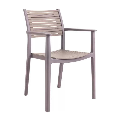 Akron Πολυθρόνα Pp-Uv Sand Beige - Tortora 60x55x85cm