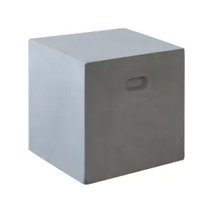 Concrete Cubic Σκαμπό Κήπου - Βεράντας, Cement Grey 37x37x40cm