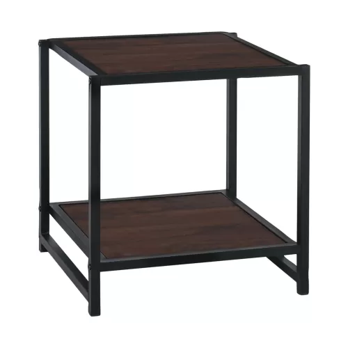 Atos Κομοδίνο Μέταλλο Βαφή Μαύρο - Mdf Καρυδί 48x44x50cm