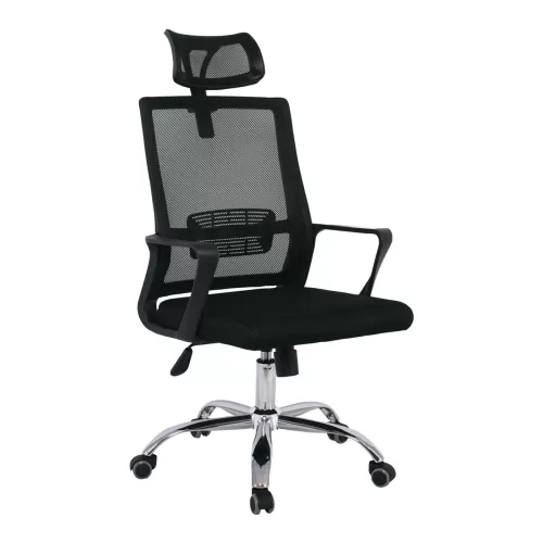 Bf2030 Πολυθρόνα Γραφείου Διευθυντή Mesh Μαύρο 58x67x110/118cm