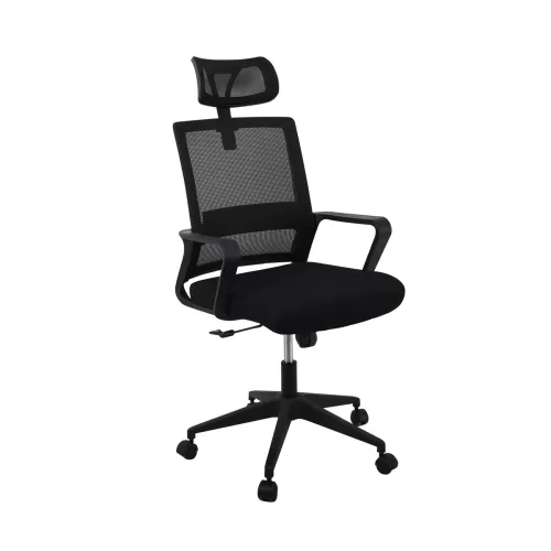 Bf2020 Πολυθρόνα Γραφείου Διευθυντή Mesh Μαύρο 60x63x109/119cm