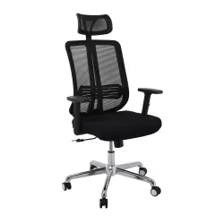 Bf9500 Πολυθρόνα Γραφείου Διευθυντή Mesh Μαύρο, Μπράτσα Up-Down 68x72x115/123cm