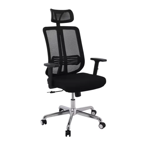 Bf9500 Πολυθρόνα Γραφείου Διευθυντή Mesh Μαύρο, Μπράτσα Up-Down 68x72x115/123cm