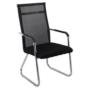 Alta Πολυθρόνα Γραφείου Επισκέπτη Χρώμιο, Mesh Μαύρο 54x64x100cm Alta Πολυθρόνα Γραφείου Επισκέπτη Χρώμιο, Mesh Μαύρο 54x64x100cm