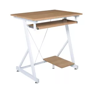 Unit Γραφείο Η/Υ Μέταλλο Βαφή Άσπρο, Melamine Απόχρωση Sonoma 70x55x75cm