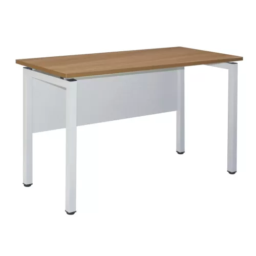 Unit Γραφείο Μέταλλο Βαφή Άσπρο, Melamine Απόχρωση Sonoma 120x60x75cm