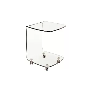 Glasser Trolley Τραπεζάκι Βοηθητικό, Διάφανο Γυαλί 10Mm 45x45x60cm