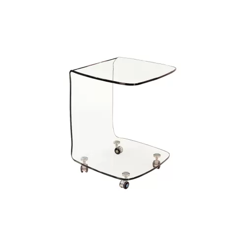 Glasser Trolley Τραπεζάκι Βοηθητικό, Διάφανο Γυαλί 10Mm 45x45x60cm