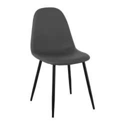 Celina Καρέκλα Μέταλλο Βαφή Μαύρο, Pvc Γκρι 45x54x85cm