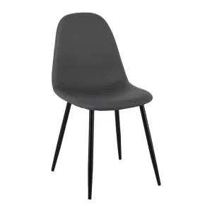 Celina Καρέκλα Μέταλλο Βαφή Μαύρο, Pvc Γκρι 45x54x85cm
