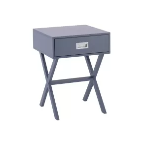 Wick Κομοδίνο Γκρι Λάκα Mdf 40x40x55cm