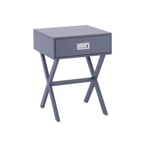 Wick Κομοδίνο Γκρι Λάκα Mdf 40x40x55cm
