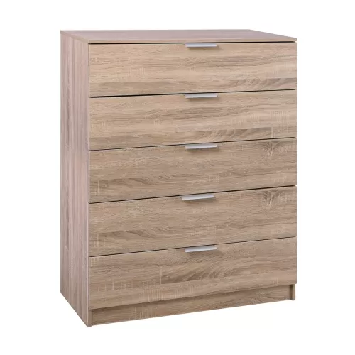 Drawer Συρταριέρα Με 5 Συρτάρια, Απόχρωση Sonoma 80x40x102cm