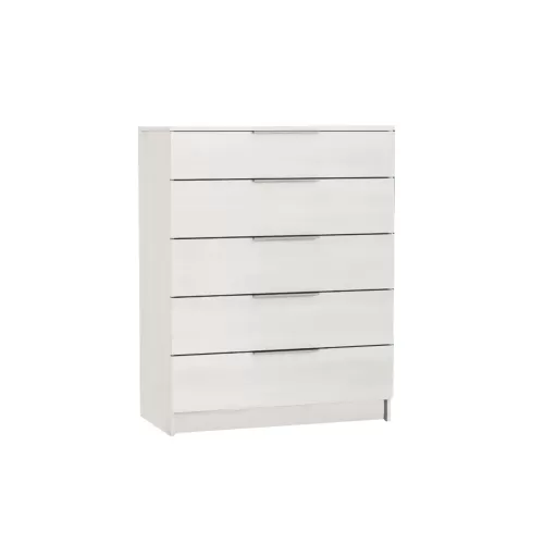 Drawer Συρταριέρα Με 5 Συρτάρια, Απόχρωση Άσπρο 80x40x102cm
