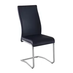 Benson Καρέκλα Μέταλλο Χρώμιο, Pvc Μαύρο 43x58x98cm