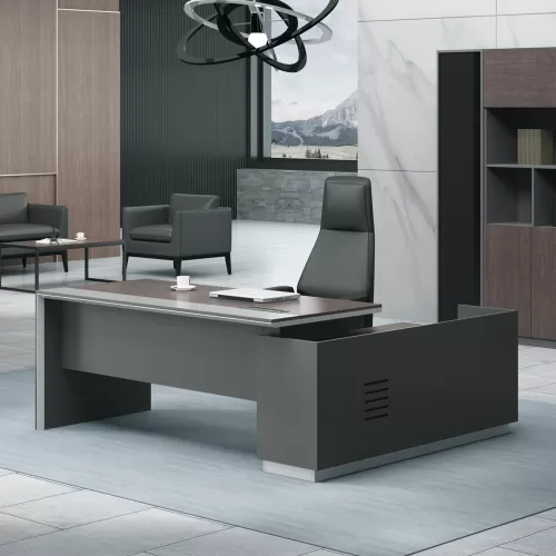 Advance Γραφείο Αριστερή Γωνία Σκούρο Καρυδί - Sky Grey 180x80/160x40 (H.75)cm