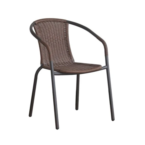 Baleno Πολυθρόνα *Διαλογής* Μεταλλική/Wicker Brown 53x58x77cm
