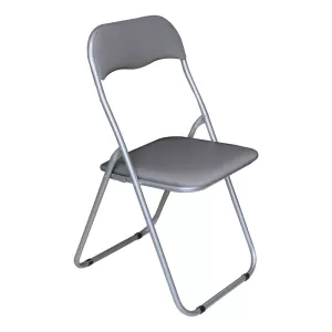 Linda Καρέκλα Πτυσσόμενη Βαφή Γκρι, Pvc Γκρι 43x46x80cm