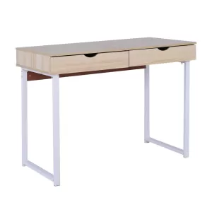 Γραφειο Με 2 Συρτάρια Μέταλλο Βαφή Άσπρο - Maple 100x48x75cm
