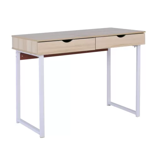 Γραφειο Με 2 Συρτάρια Μέταλλο Βαφή Άσπρο - Maple 100x48x75cm