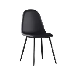 Celina Καρέκλα Μέταλλο Βαφή Μαύρo, Pvc Μαύρο 45x54x85cm