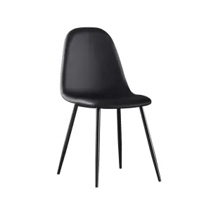 Celina Καρέκλα Μέταλλο Βαφή Μαύρo, Pvc Μαύρο 45x54x85cm